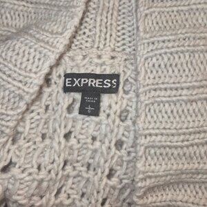 EXPRESS Cardigan knit sweater, Acrylic and wool, cream colored in size Large